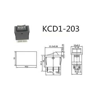 1 kom. KCD1 Mini Crna 3, Pin 6 pin Uključeno/Isključeno/Uključeno Кулисный prekidač ac 6A/250V10A/125