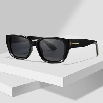 2020 Kvalitetne sunčane naočale Tom ženske pravokutni prozirne rimless marke dizajn retro sunčane naočale su unisex trg smeđe UV400