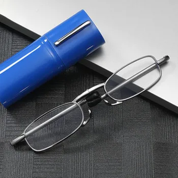 2021 Sklopivi Naočale su Unisex Anti-plavo Svjetlo Klasicni Kvadratni Metalni Okvira Ženske, Muške Naočale za Dalekovidnost sa Kutijom + 1,0 + 1,5 Na + 4,0