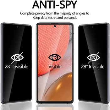3 Kom. Anti-Spyware Kaljeno staklo za Samsung Galaxy A72 A51 A33 a a53 A52 A73 A32 A52S S20FE S21FE 5G Zaštita zaslona za zaštitu od neovlaštenog pristupa