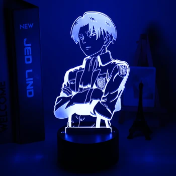 3d Lampa Napad na Titans Микаса Аккерман Figurica Dječji noćno svjetlo za Uređenje Sobe Led Меняющий Boja svjetlo noći Anime Poklon