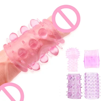 4 in1 Pijetao Prstenovi Za Povećanje Penisa Rukava za Višekratnu upotrebu Kondom Odgađanje Ejakulacije Seks Igračaka Za Muškarce Intimne Robe
