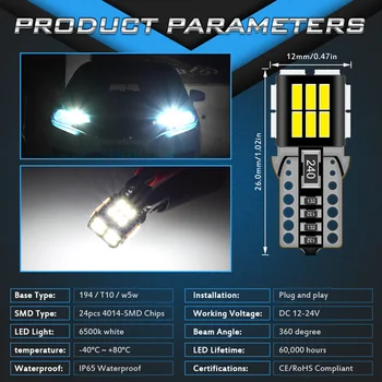4x W5W Auto-Lumen T10 LED Canbus 168 194 Parking svjetlo Za Hyundai Solaris Getz Kia Spectra Rio 3 Optima K2 Ceed Picanto