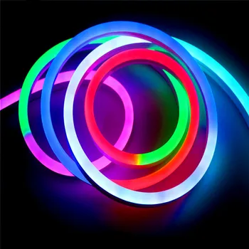 5 M Led Neon Traka 5050 RGB WS2811 Dream Color Magic Color Traka 12 v, 24 v Vanjska Vodootporan IP67 Mekana Silikonska Traka 10 mm x 20 mm