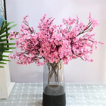 50 cm od Svile Cvijeće Trešnje U Cvatu Umjetni Cvijet Lažni Grane Stabla Sakura Japan Ukras Šljive DIY Stol Home Svadbena Dekoracija