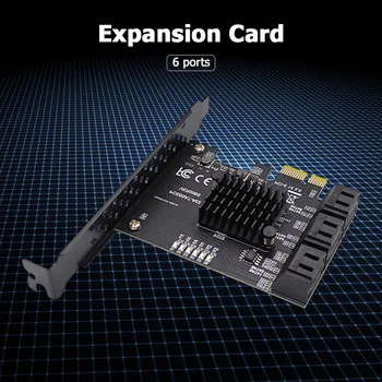 6-Lučka karta, SATA III pci-e 6 Gb/s SATA 3.0 za PCI Express 1X Adapter Bracket