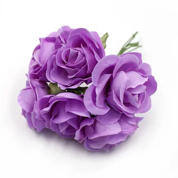 6pcs 4 cm Svileni Buket Ruža Umjetni Cvijet Vjenčanje Home Dekor Brak Valentinovo Poklon Kutija DIY Vijenac Album Za Albume Cvijet