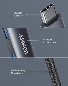 Adapter USB hub Anker 5-u-1 s 4K USB C na HDMI usb c hub Ethernet Port 3 Port za usb 3.0 za macbook pro pribor za PC