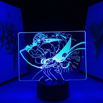 Anime Demon Slayer 3D Led Svjetiljka Uzui Tengen Figurica za Uređenje Spavaće sobe noćno svjetlo Manga Demon Slayer Poklon 3D Lampe za čitanje