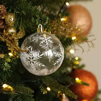 Bijeli Božićni Ukras Za Božićno Drvce Bijele Velike Shatterproof Prozirne Božićne Kugle Ukras Božićnog Drvca Blagi Bilo Koji Otvoreni Položaj