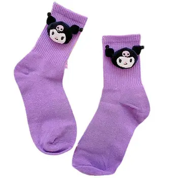 Cinnamoroll My Melody Kuromi Puding Sanrios Kawaii Pliš Anime Sportske Čarape Slatka Prozračna Pamučne Čarape-Cijevi Anime Igračke, Pokloni