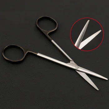 Crna olovka glupi oštre škare kirurške škare nos plastični alat tanka okrugla glava, ravno ravno lakat