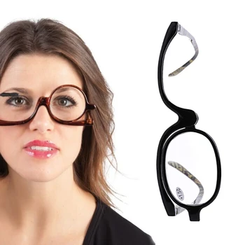 Crne Naočale Za Čitanje Ženske + 1,0 ~ + 4,0 Kompaktne Čitatelji Naočale za Šminkanje od Smole za Mame i Bake, Na Otvorenom Prijenosni