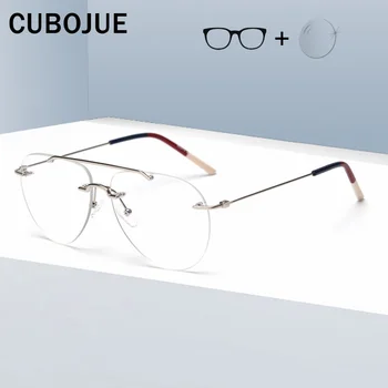 Cubojue Rimless Okvira Za Muškarce I Žene Modni Zračni Naočale Muške Modne Naočale bez okvira na Recept Optički