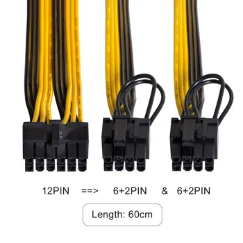 CYDZ Zihan 12Pin na ATX Dual 8Pin i 6Pin Ženski Produžni kabel Razdjelnik GPU Kabel za Napajanje za 3080 3090 Cirsair AX850 AX750 AX650