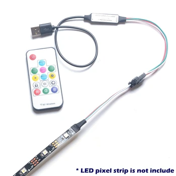 DC5V-24V 12V USB пиксельный modul led trake za WS2812 WS2811 SK6812 RGB RF daljinski upravljač 14 ključ 3pin priključni kabel podešavanje svjetline