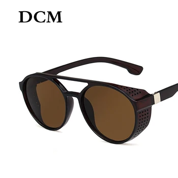 DCM Klasicni Steampunk Sunčane Naočale Muške Luksuzne Marke Dizajn Retro Okrugli Muške Sunčane Naočale Za Vožnju Masculino Oculos De Sol UV400