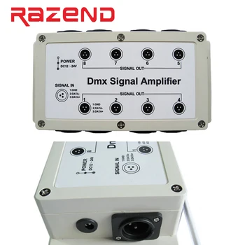 DMX512 pojačalo signala 8 Kanalni Izlaz DMX Led Kontroler postaja upravljanje faza krunica встряхивающая lampa Razdjelnik Dozator Novi