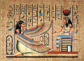 Egipatski Papirus Art Očiju Gora Stolnjak Od Poliestera Vodootporna i otporna na ulje Višenamjenski