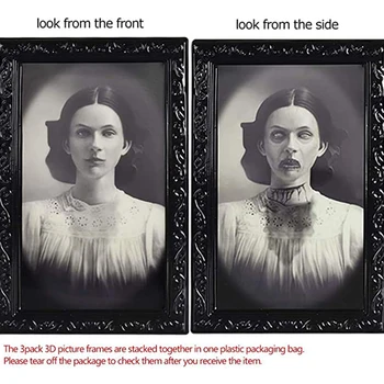 Halloween Ukrasne Slike za Dom 3D Promjenu Izraza Lica Kreće Duh Portret Fotografija Večernje Uređenje Doma Rekvizite