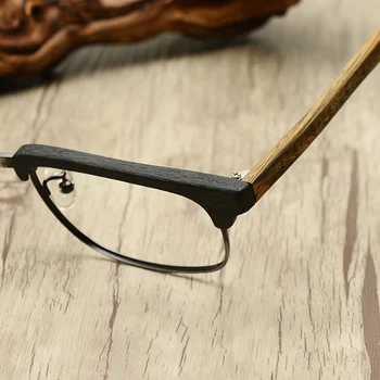 HDCRAFTER Optički Drvena Okvira Za Naočale, Muška Trg Kratkovidnost Optički Recept Rimless Za Naočale Gafas Oculos s Prozirnim Staklima