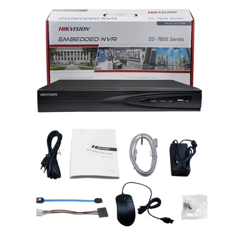 Hikvision 5MP POE CCTV Security HD IP Kamera Kompleti za video nadzor, 4CH int 4K NVR DS-7604NI-Q1/4P PROGRAM Šareni Noćni vid crna