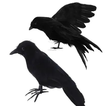 Imitacija Crne Vrane Model Životinja Umjetna Vrana Crna Ptica, Gavran Rekvizite Strašna Ukras Za Zurke Potrepštine Ukras Vrta