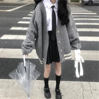 Jesensko-zimske Nove japanske Slatke Veste Za žene, modne korejski Free Divlje Cardigans s dugim rukavima, Student jakna, Trend