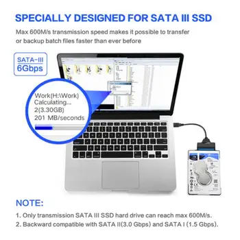 Kabel adapter SATA na USB 3.0 Za 2,5-inčni tvrdi disk HDD/SSD Adapter za hard disk Za Pretvornik Eksterni Pretvarač Za SSD/HDD