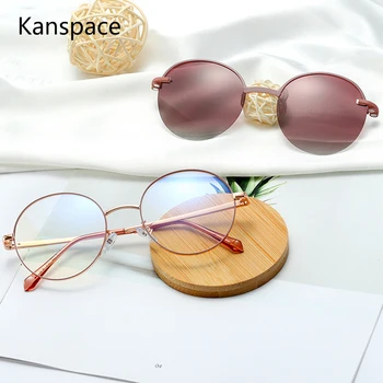Kanspace Klasicni Okrugle 2 U 1 Isječak Na UV400 Polarizirane Sunčane naočale Ženske, Muške Marke Dizajn Optičkih Metalni Magnetni Bodove u Okvirima 95819