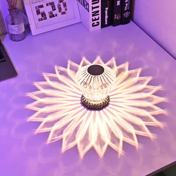 Led Kristalna Lampe za 3D Lotus Atmosferske Lampa 16 Boja Svjetlo USB Punjenje zaslon Osjetljiv na svjetlo noći Переливы za Uređenje Spavaće sobe