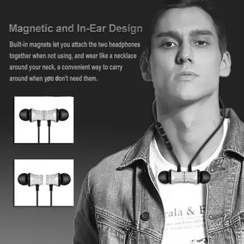 Magnetska Glazba Bežične Bluetooth Slušalice za punjenje s antenskim kabelom Trake Slušalice S Mikrofonom Za iPhone Xr Samsung