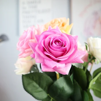 MHONTILYQG Hidratantni Ruža Grančica Umjetnog Cvijeta Imitacija Božur Vijenac Buket Home Dekor Za Svadbene Zurke Sada Dodir Flores