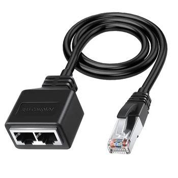 Mrežni adapter LAN Ethernet Adaptador RJ45 od muškarca do 2 Žene Razdjelnik RJ45 od 1 do 2 Ethernet Mrežni adapter LAN Kabel