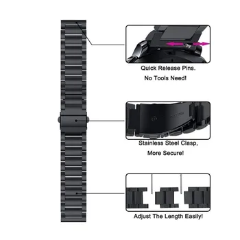 Narukvica od nehrđajućeg čelika Za Amazfit GTR 47 mm Remen za ručni zglob Za Xiaomi Amazfit Pace/Stratos 1 2 3/GTR2/GTR 2e Remen za sat