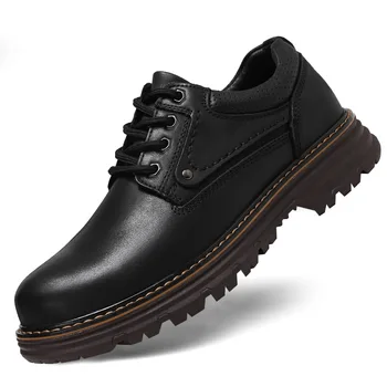 Nova muška obuća od bičevati s gornjim slojem, Đonovi casual cipele i čipka-up Za rad na otvorenom, gospodo Zapatos Casuales...