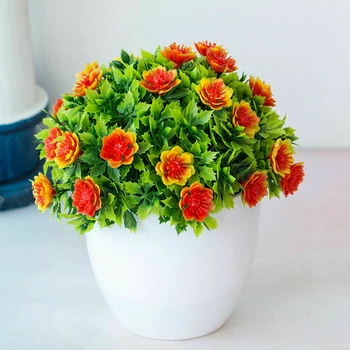 Nove umjetne biljke Lažni Lažni Cvjetovi Biljke U Saksiji Veštački Bonsai za Kućnog Vrta Vanjski Dekor 6 Boja