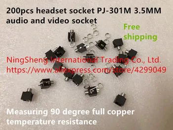 Novi originalni priključak za slušalice PJ-301M 3,5 mm audio i video priključak s mjerenjem 90 stupnjeva potpuna otpornost na temperaturi od bakra