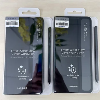 Original Torbica Za Telefon Samsung Mirror Cover Clear View Za SAMSUNG Galaxy S21 Ultra 5G S-Pen S-View Flip Poklopac Inteligentni Sjedalo
