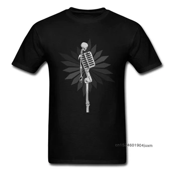 Pamučne Majice, majice Muške t-shirt s Mikrofonom, Majica sa po cijeloj površini Lubanje, hip-hop Dizajn, Cool Ljeto/Jesen Majica Kratkih Rukava, O-izrez u obliku