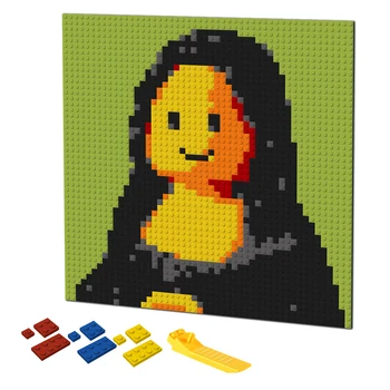 Pop-Art Draga Mona Lisa Smile Piksel Mozaik MOC Skup DIY Osnovna Poznati Ukrasne Slikanje Po Brojevima Jedinstveni Dar Gradivni Blokovi Igračka