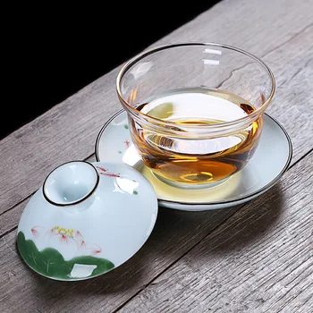 Ručno oslikana keramičkih zdjela s poklopcem, otporna staklena mala zdjela s kineskim karakteristikama
