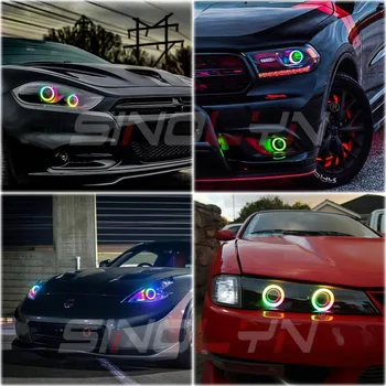 Sinolyn Dynamic RGB LED Rotirajuća Navigacijska Svjetla Angel Eyes Za Automobile DRL APP Uzastopnih Glatke Bluetooth-kompatibilni Auto Svjetla