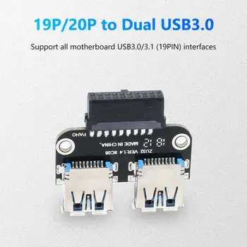 Stabilan Prijenos mini-USB3.0 19/20 Pin na dual mini adapter USB3.0 za Pc