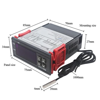 STC-1000 Digitalni Regulator Temperature Termostat Termostat Inkubator Releja LED 10A Grijanje Hlađenje STC 1000 12 24 220