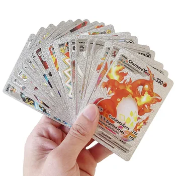 TAKARA TOMY 54 kom. Zlatnih Kartica Pokemon Zlatna Slova Španjolski Kartice Metalicas Charizard Vmax Gx Serija Kutija igre kartice