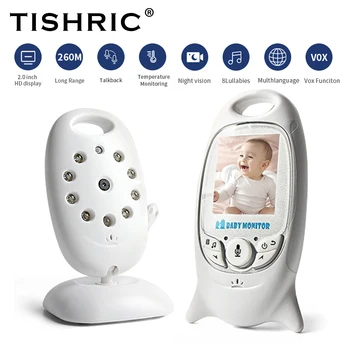 TISHRIC VB601 baby monitor S Kamerom 2,4 G Bežična S 2,0 Inču(e) dječji monitor Skladište Noćno Praćenje Temperature