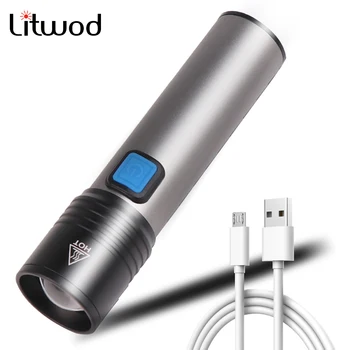 USB Punjiva Led Svjetiljka XML-T6, Ugrađena baterija kapaciteta 1200 mah baterija 18650, Vodootporan Svjetiljka za Kampiranje, Skalabilne Fenjer
