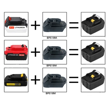 Vruće baterije adapter za Black & Decker/Za kabel Porter/Za baterije Stanley se pretvara da biste zamijenili bateriju, Makita BL1830
