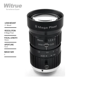 Witrue HD 8MP Objektiv za video nadzor 75 mm C Oko Manual Iris Ručno Fokusiranje F2.8 Blenda 1 